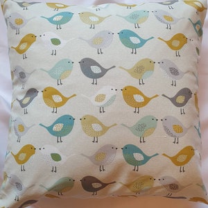 Funda de cojín/almohada de algodón con diseño de pájaro moderno