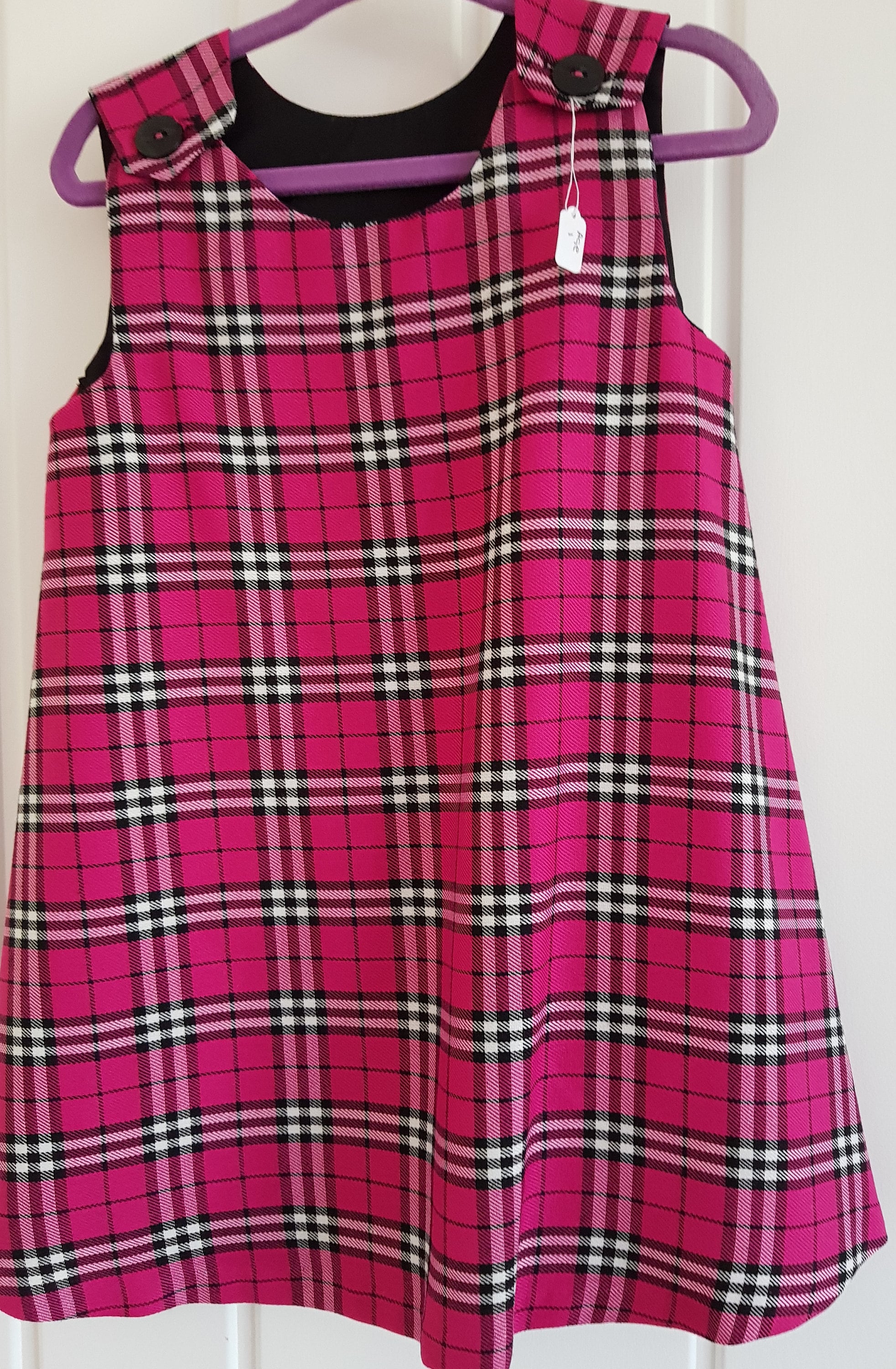 pink tartan pinafore