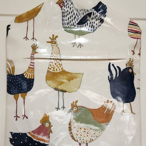 Chicken Peg bag,peg storage,oilcloth peg bag,peg storage,clothes peg holder,clothes pin bag, chicken oilcloth peg bag