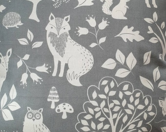 Woodland Grey Cotton Cushion Cover / Pillow