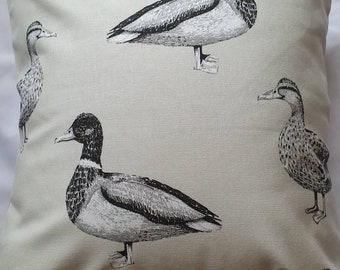 Cream Duck / Bird Cotton Cushion Cover/ Pillow