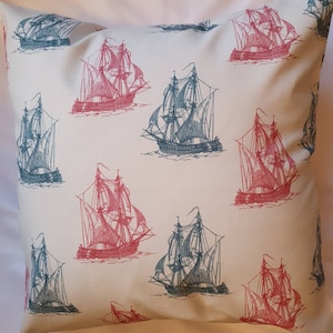 Seaside Boat / Ship Cushion Cover / Pillow