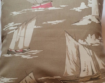 Brown Seaside Boat Cushion Cover / Pillow