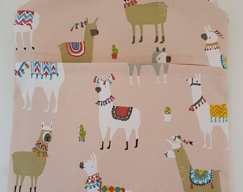Peg bag,peg storage,fabric peg bag,peg storage,clothes peg holder,clothes pin bag, llama fabric peg bag