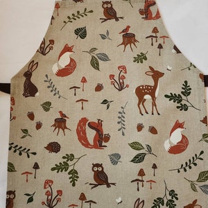 Woodland Animal Children's Apron / Pinny / Toddler Apron/ Overall/ Child's Apron