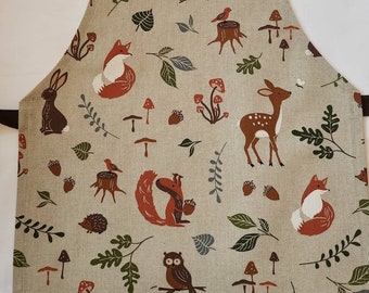 Woodland Animal Children's Apron / Pinny / Toddler Apron/ Overall/ Child's Apron