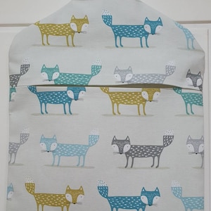 Peg bag,peg storage,fabric peg bag,peg storage,clothes peg holder,clothes pin bag, fox fabric peg bag