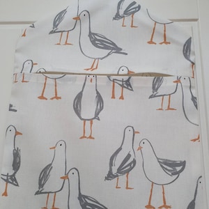 Peg bag,peg storage,fabric peg bag,peg storage,clothes peg holder,clothes pin bag, seagull fabric peg bag