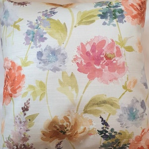 Multicoloured Flower Cushion Cover Cream / Pillow