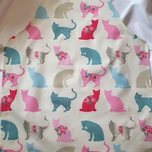 Cute Cat Animal Children&#39;s Apron / Pinny / Toddler Apron/ Overall/ Child&#39;s Apron 10-12 yrs