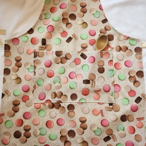 Large Adult Macaroon Apron Adult, BBQ, Cookery, Father&#39;s Day, Gift  WITH POCKET