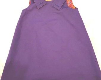 pinafore dress purple Purple Sophie Pinafore Dress: Reversible Print, Girls Toddler Dress (age  2-6 Years)