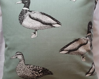 Green Duck / Bird Cotton Cushion Cover/ Pillow