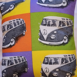Multicoloured Campervan Cushion Cover