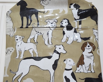 Peg bag,peg storage,oilcloth peg bag,peg storage,clothes peg holder,clothes pin bag, dog oilcloth peg bag