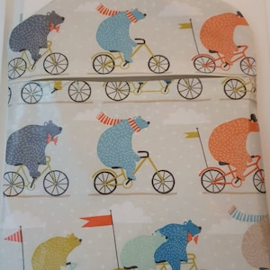 Polar Bear Peg bag,peg storage,oilcloth peg bag,peg storage,clothes peg holder,clothes pin bag, bear oilcloth peg bag