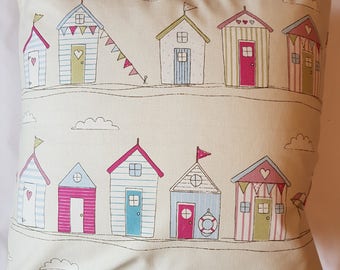Beach Hut Cushion Cover / Pillow