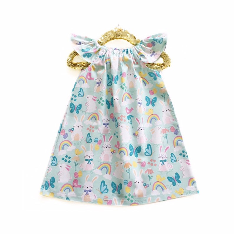 Rainbow Romper Baby Romper Bunny Romper Spring Bunny Dress Spring Girls Clothing Girls Summer Outfit Bunny Outfit Girls Summer Dress