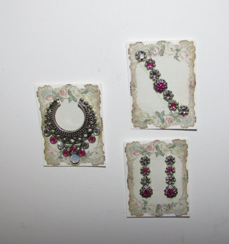 Dollhouse miniature jewelry ruby and diamond earrings Etsy