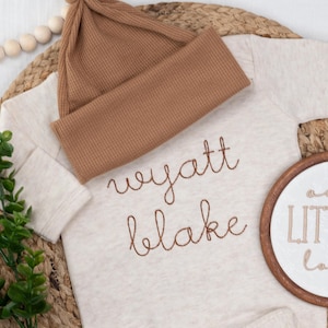 Personalized baby boy coming home outfit, Newborn hospital announcement, Newborn going home outfit, monogrammed baby boy romper with footies