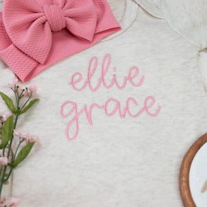 Newborn girl coming home outfit, vintage stitch baby girl romper with footies, Newborn baby girl embroidered outfit, monogrammed baby outfit