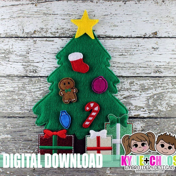 Build A Christmas Tree Felt Board ITH Embroidery Design