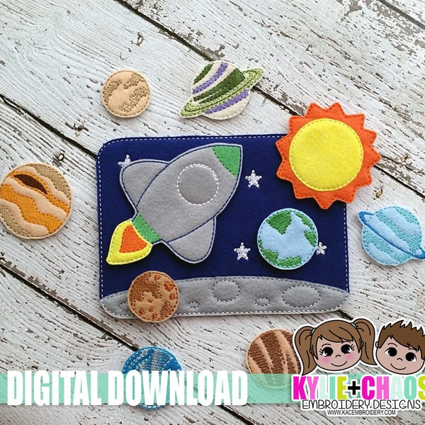 Space Felt Playset ITH Embroidery Design