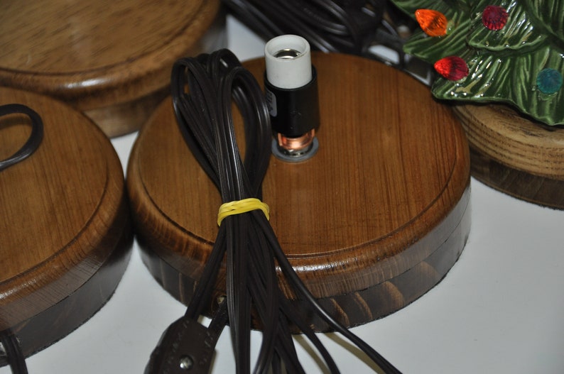 Wood Ceramic Christmas Tree Base With Light Etsy