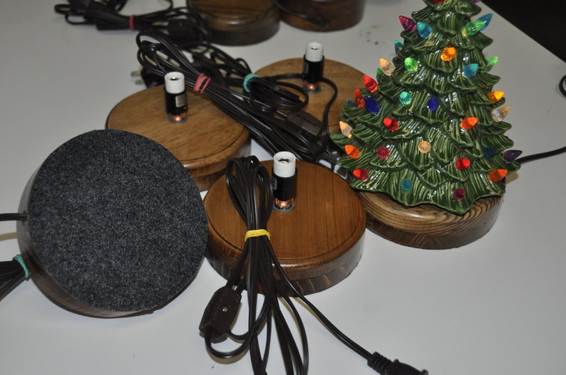 Wood Ceramic Christmas Tree Base With Light Etsy
