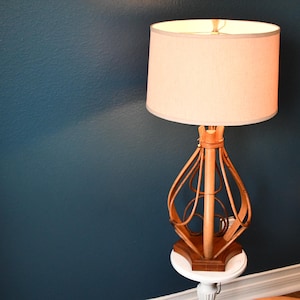 Vintage Bamboo And Wood Lamp
