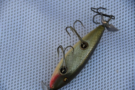 Leurre Ancien Creek Chub Blessé Minnow - Bois, Yeux Verre, Boîte D’origine !