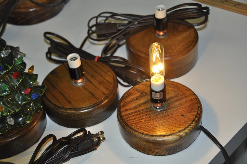 Wood Ceramic Christmas Tree Base With Light Etsy