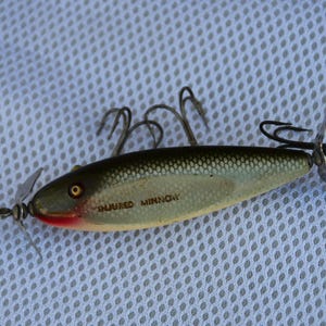 creek chub injured minnow in day-n-nite fishing lure Vintage Creek Chub Injured Minnow Fishing Lure