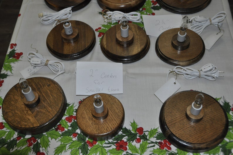 Wood Ceramic Christmas Tree Base With Light Etsy