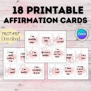 Affirmationskarten, Affirmationen, Positives Selbstgespräch, Positives Denken, Positive Einstellung, Worte der Affirmation, Affirmationskarten, Selbstliebe