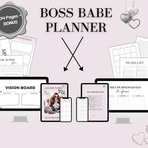 Boss Babe Planner Digital Product 104 Pages + BONUS Personal Growth Planner