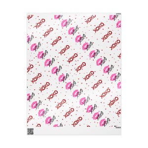 Carta da regalo con rose rosse XOXO LIPS di San Valentino, carta da regalo d'amore, carta da regalo per San Valentino, carta da regalo di San Valentino, carta da regalo romantica