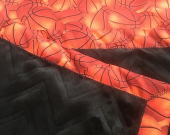 Nap Mat Cover with blanket, Pre-School Kindergarten daycare, custom nap mat, basketball black chevron minky blanket, READY to ship