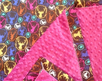 Deer Head Nap Mat Cover with Minky Blanket, Daycare Kinder Mat