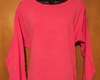 Hot Pink 3/4 Sleeve 100% Cotton Knit Tnic Top par Moda International de Victoria's Secret