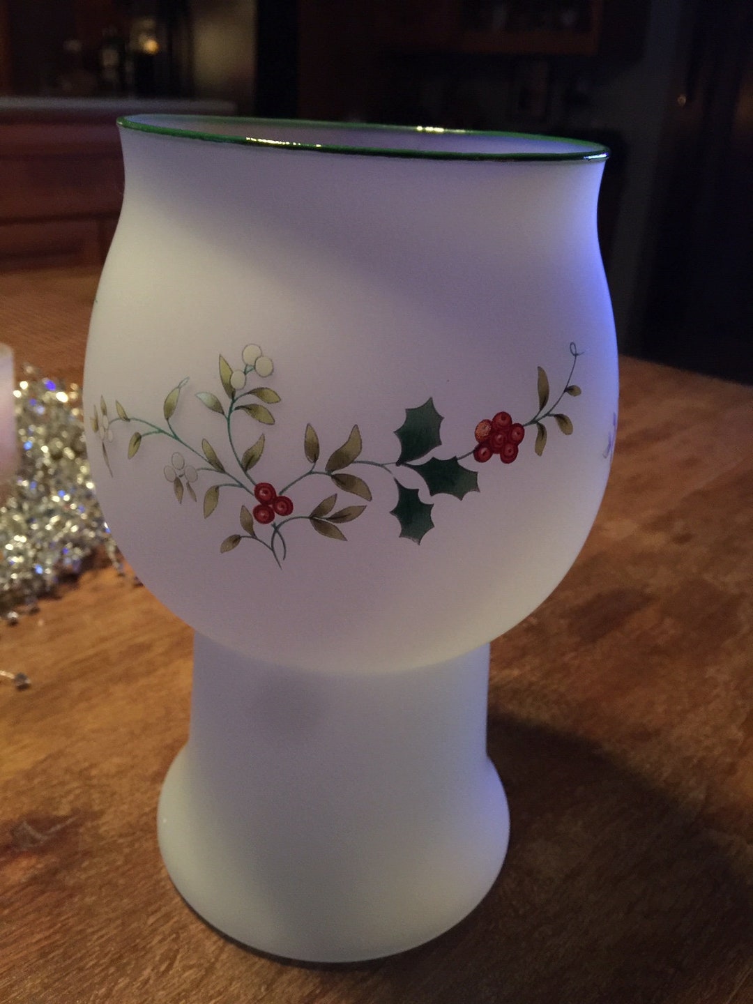 Pfaltzgraff Winterberry Frosted Floating Candle Holder Circa Etsy