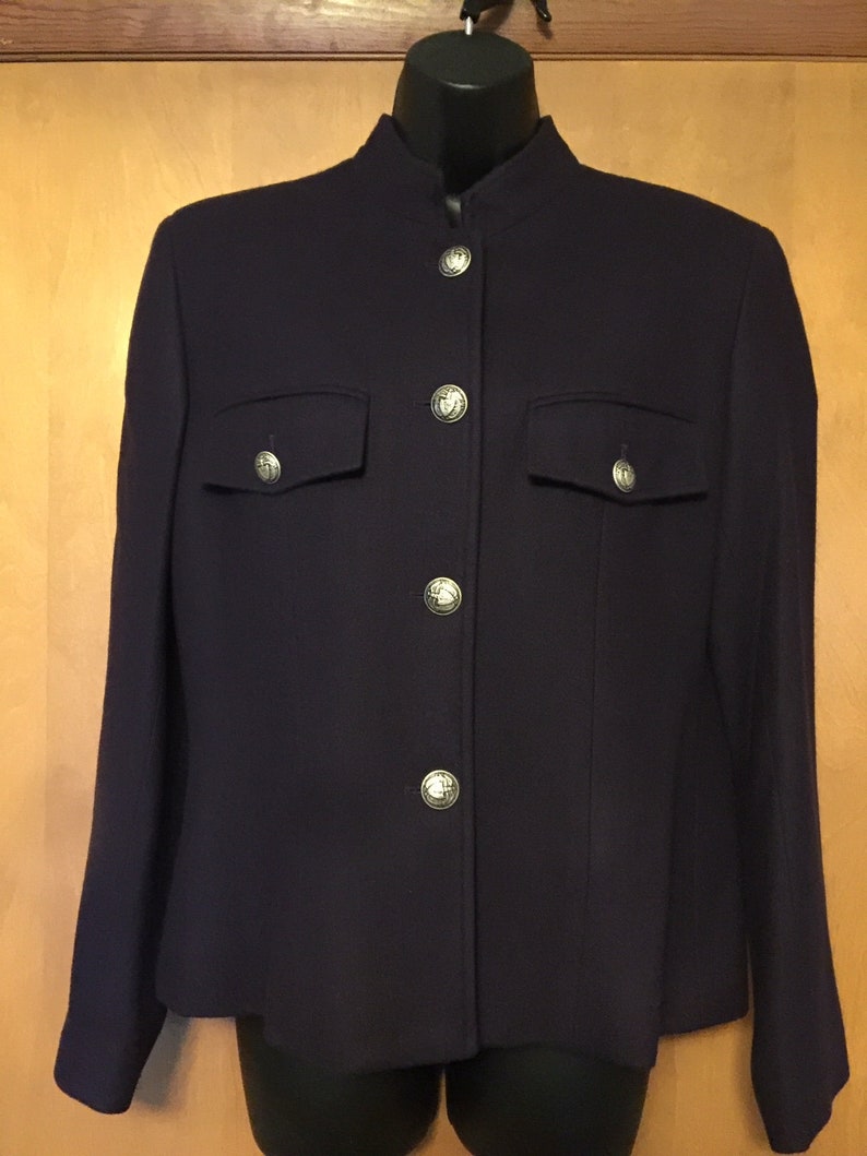 Clifford & Wills Deep Purple 100 Wool Lined Military Style Etsy