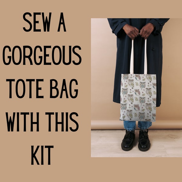 Bag making pattern kit: Tote bag kit. DIY Craft Kit, Sewing Kit, Sewing Tutorial, Sewing gifts, Mother's Day Gift, sewing gift