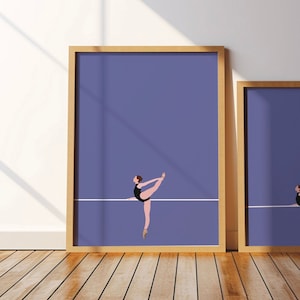 Ballett / Ballerina Poster - Sportposter- Kunst, Druck, minimal, modern, Wandkunst, Sport, Hobby, Geschenk, Sportlerin