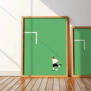 Pôster de jogador de futebol - Pôster esportivo de amigos esportivos - Arte, Impressão, Minimalista, Moderno, Arte de parede, Esporte, Hobby, DIN A4 A3 A2, Imagem
