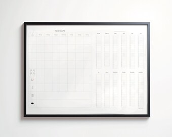 DEUTSCH Minimalistischer undatierter Familienkalender, Wochenkalender, Familienplaner, Monatskalender, Wandkalender, A1, A3, Kind, Planer