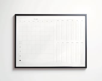 ENGLISH Minimalist undated family calendar, weekly calendar, family planner, monthly calendar, wall calendar, A1, A3, child, planner