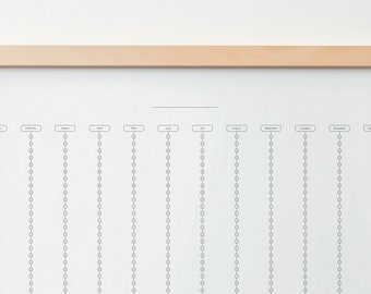 Großer Jahreskalender Zeitstrahl Design undatiert, Wandkalender, Wand, DIN A2, A1, Poster, groß, minimalistisch, Kalender, Paarkalender