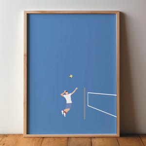 Póster de voleibol - Sportsfreunde - Voleibol, arte, impresión, minimalista, moderno, arte de pared, deporte, pasatiempo, DIN A4, A3, A2, grande, arte pop