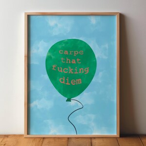 Poster Carpe That Fucking Diem - stampa, decorazione da parete, arte, citazione, arte, stampa, arte da parete, stampa digitale, scritta, DIN A4 A3, set grande, divertente